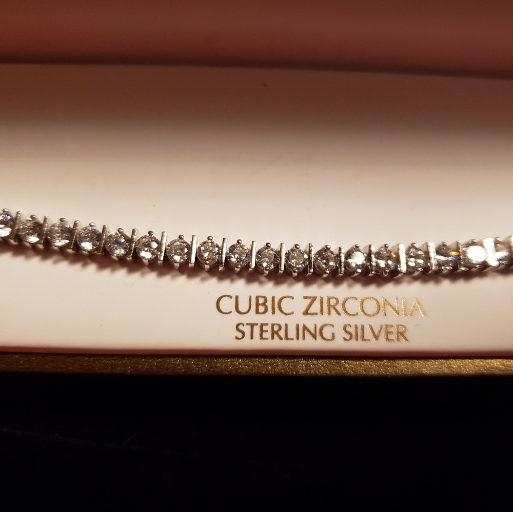 Solid Sterling Silver Tennis Bracelet